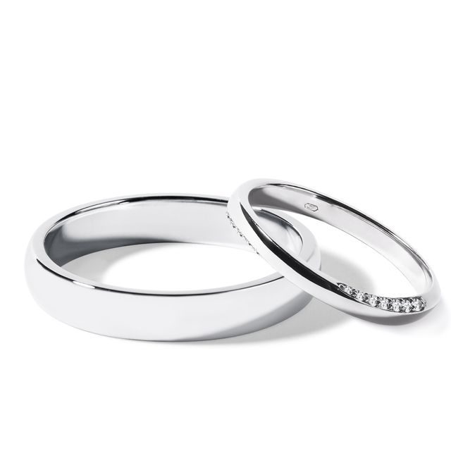 DIAMOND WEDDING RING SET IN 14K WHITE GOLD - WHITE GOLD WEDDING SETS - WEDDING RINGS