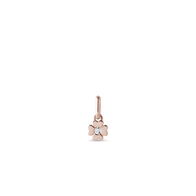 BLUMENANHÄNGER MIT DIAMANT IN ROSÉGOLD - KINDER ANHÄNGER - KETTEN