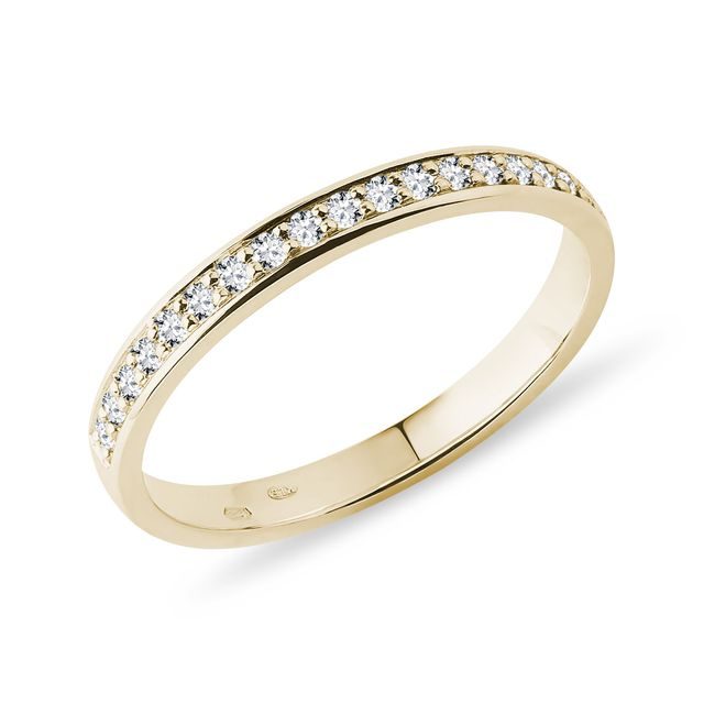 BAGUE DE MARIAGE D'OR JAUNE AVEC BRILLANTS - ALLIANCES DE MARIAGE FEMMES - ALLIANCES DE MARIAGE