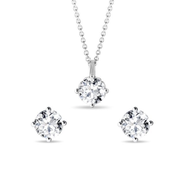 SCHMUCKSET MIT IM LABOR GEZÜCHTETEN DIAMANTEN IN WEISSGOLD - SCHMUCK-SETS - SCHMUCK