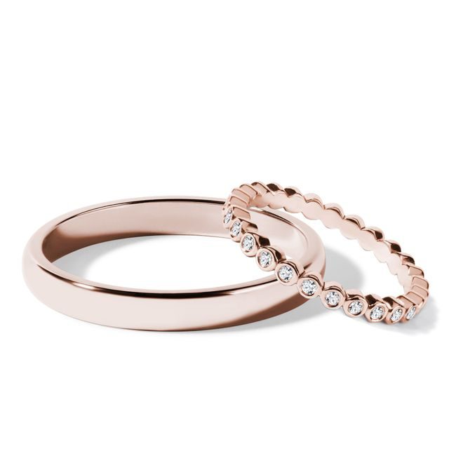 EXCEPTIONAL WEDDING RING SET IN ROSE GOLD - ROSE GOLD WEDDING SETS - WEDDING RINGS