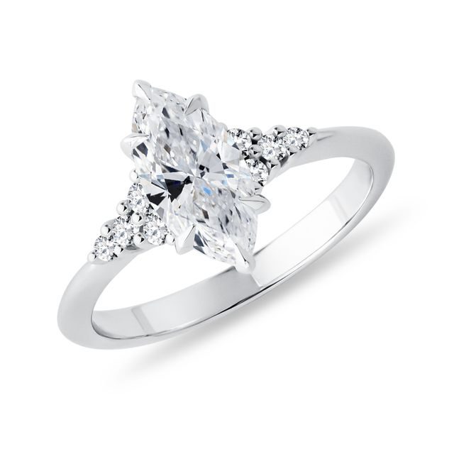 RING MIT 1 CT LABORDIAMANT IM MARQUISE-SCHLIFF IN WEISSGOLD - RINGE MIT LAB GROWN DIAMANTEN - VERLOBUNGSRINGE