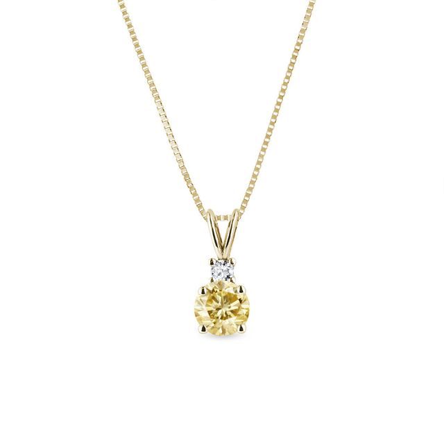 YELLOW DIAMOND NECKLACE IN 14K YELLOW GOLD - DIAMOND NECKLACES - NECKLACES