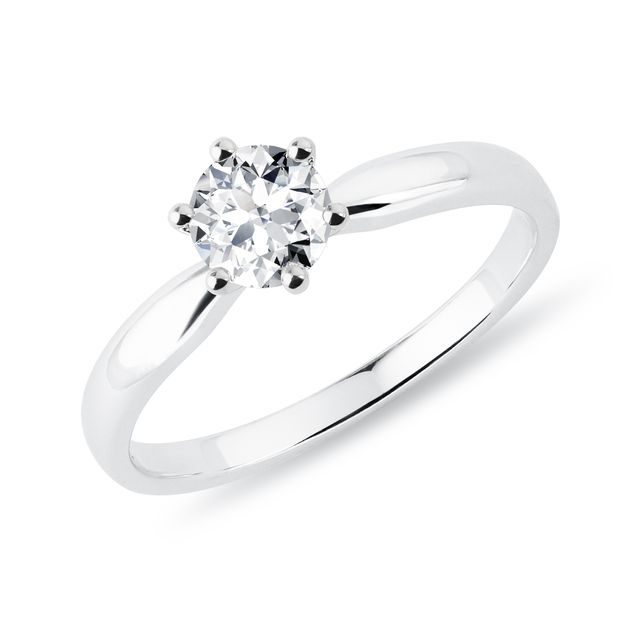 A HALF CARAT DIAMOND WHITE GOLD RING - BRILLIANT CUT DIAMOND ENGAGEMENT RINGS - ENGAGEMENT RINGS