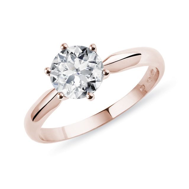 Ring aus 14kt Roségold mit 0,8 ct Diamant im Brillantschliff