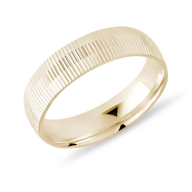 WOMEN'S VERTICAL RIDGE 14K YELLOW GOLD RING - YELLOW GOLD RINGS - RINGS