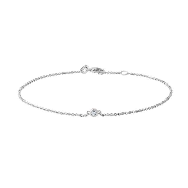 Chain bracelet in white gold with diamonds