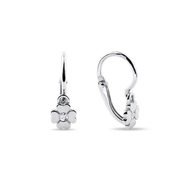 BABY DIAMOND EARRINGS MADE OF WHITE GOLD - CHILDREN'S EARRINGS - EARRINGS