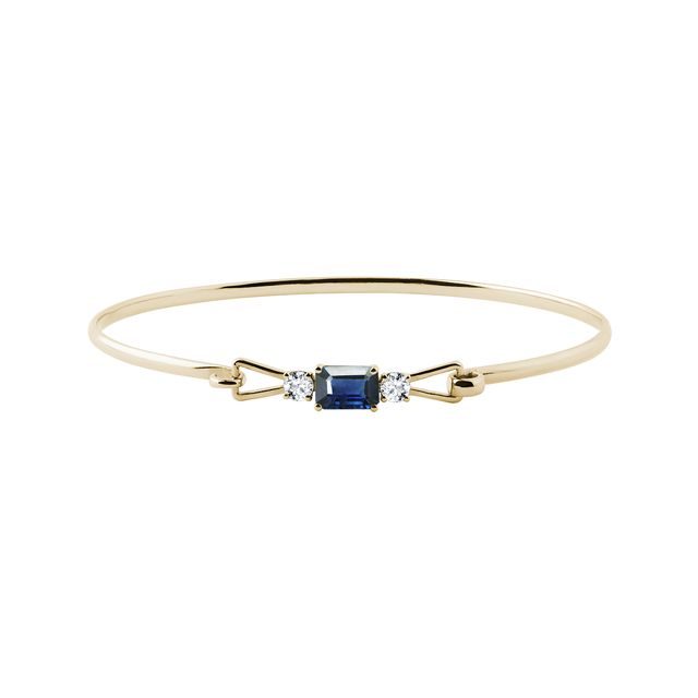 SAPPHIRE AND DIAMOND BRACELET IN YELLOW GOLD - GEMSTONE BRACELETS - BRACELETS