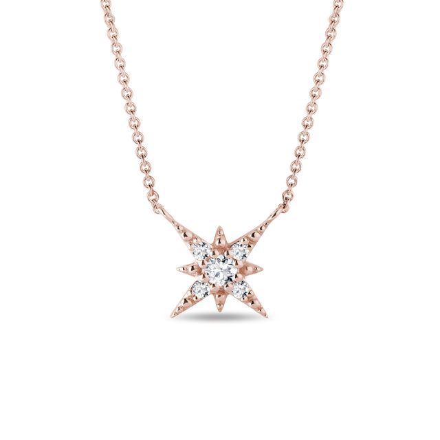 COLLIER POLARIS EN OR ROSE ET DIAMANTS - COLLIERS AVEC DIAMANTS - COLLIERS