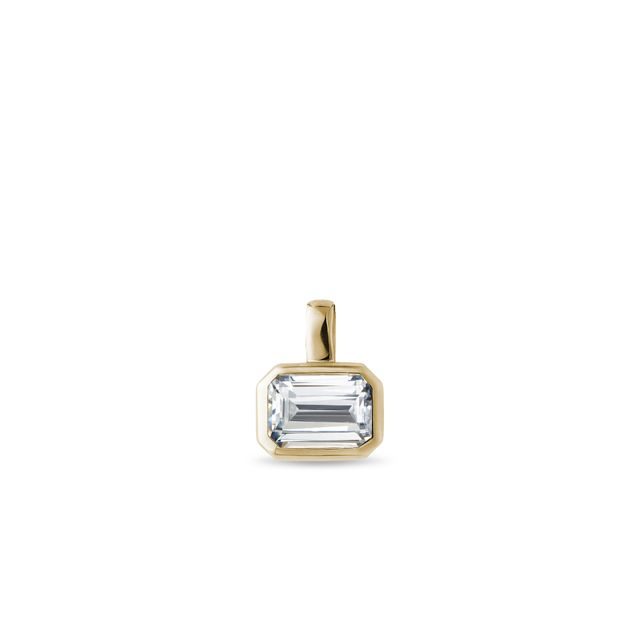 ANHÄNGER MIT SMARAGDGESCHLIFFENEM DIAMANTEN IN GELBGOLD - MAGNETISCHE HALSKETTEN - KETTEN