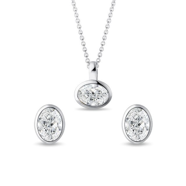 SCHMUCKSET MIT OVALEN DIAMANTEN IN WEISSGOLD - SCHMUCK SETS DIAMANT - SCHMUCK