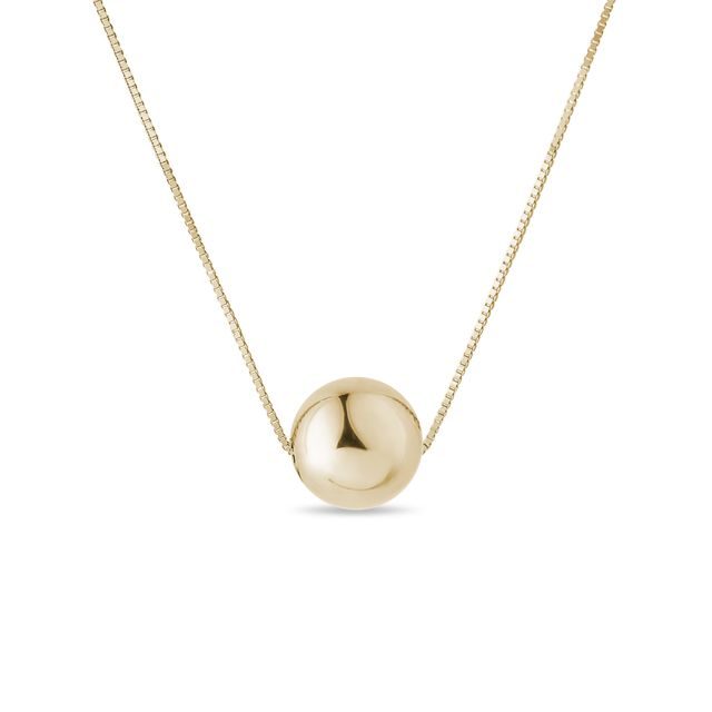 COLLIER EN OR JAUNE AVEC PENDENTIF SPHÉRIQUE - COLLIERS EN OR JAUNE - COLLIERS