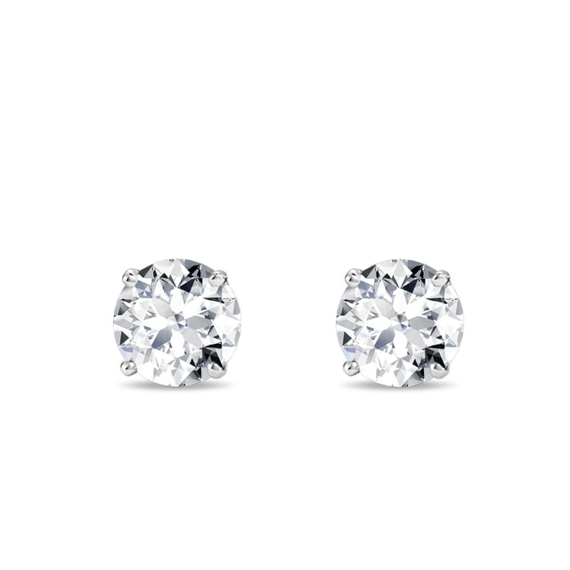 Luxury 1ct Diamond Earrings in White Gold | KLENOTA