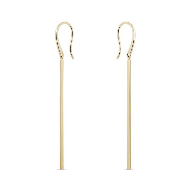 YELLOW GOLD BAR THREADER EARRINGS - YELLOW GOLD EARRINGS - EARRINGS