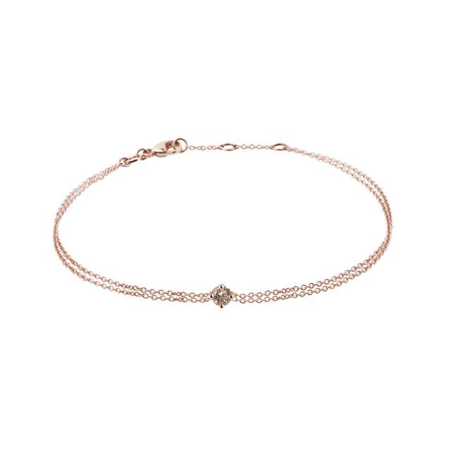 BRACELET WITH CHAMPAGNE DIAMOND IN ROSE GOLD - DIAMOND BRACELETS - BRACELETS