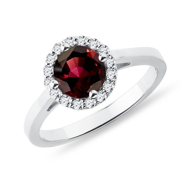 GRANAT RING IN WEISSGOLD - RINGE GRANAT - RINGE