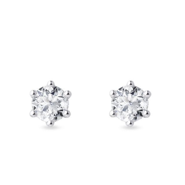 1 carat diamond earrings in white gold