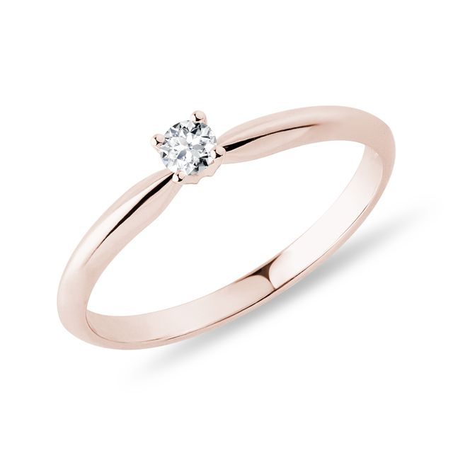 ZARTER VERLOBUNGSRING MIT DIAMANT IN ROSÉGOLD - VERLOBUNGSRINGE MIT BRILLANT - VERLOBUNGSRINGE