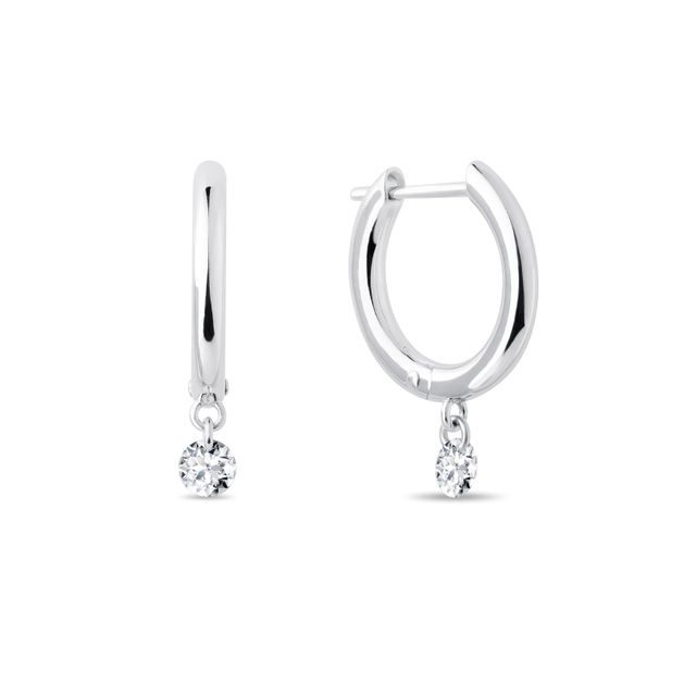 OHRRINGE KREISE MIT LABORDIAMANT IN WEISSGOLD - OHRRINGE DIAMANT - OHRRINGE