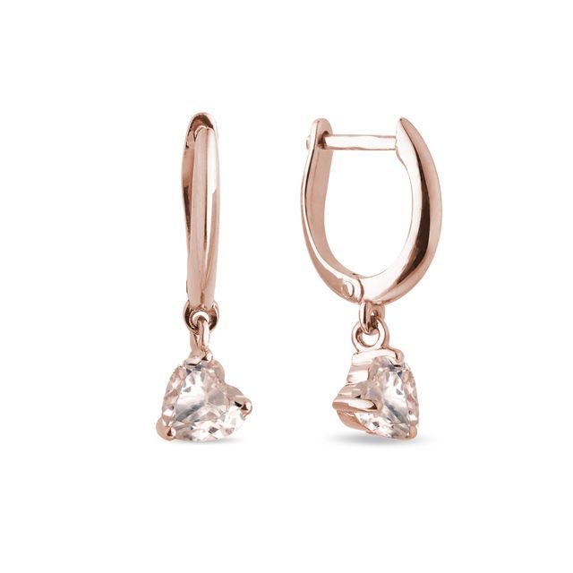 MORGANIT-HERZOHRRINGE IN ROSÉGOLD - OHRRINGE MIT MORGANIT - OHRRINGE