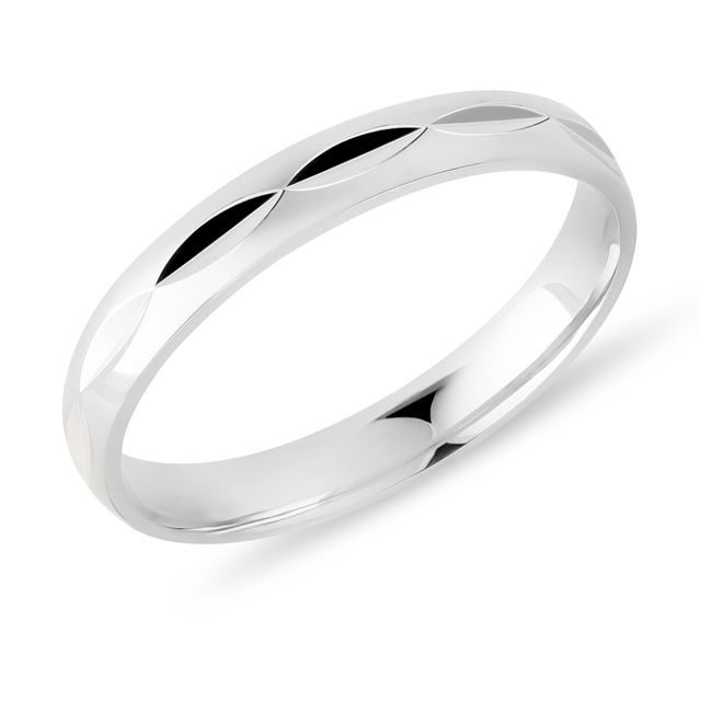 ORIGINÁLNA SVADOBNÁ OBRÚČKA PRE PÁNOV V BIELOM ZLATE - SVADOBNÉ OBRÚČKY PÁNSKE - SVADOBNÉ OBRÚČKY