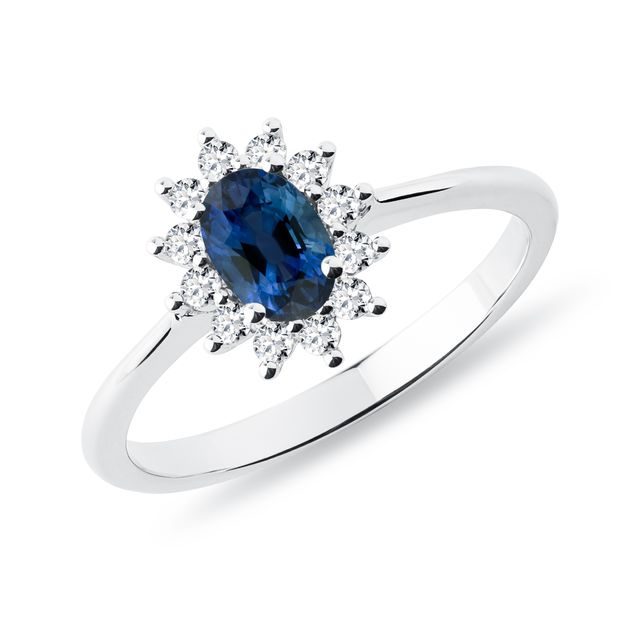 KATE SAPHIRRING MIT DIAMANT AUS WEISSGOLD - SAPHIRVERLOBUNGSRINGE - VERLOBUNGSRINGE