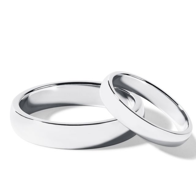 HIS AND HERS CLASSIC WHITE GOLD WEDDING RING SET - WHITE GOLD WEDDING SETS - WEDDING RINGS