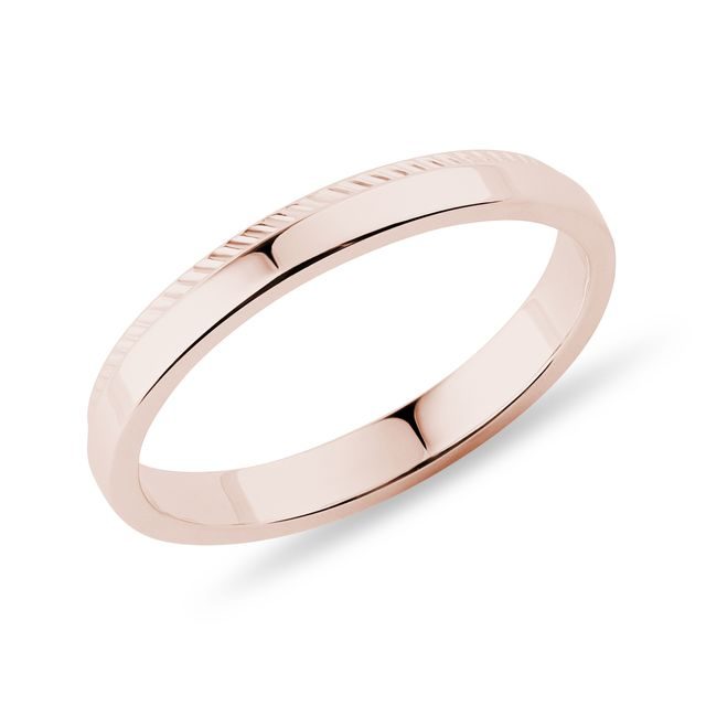 DAMENTRAURING MIT ZARTEM MUSTER AUS 14KT ROSÉGOLD - TRAURINGE FÜR DAMEN - TRAURINGE
