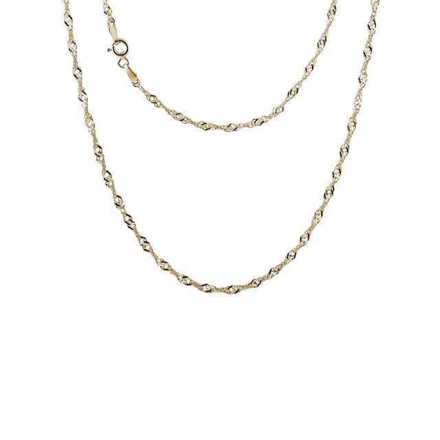 ŘETÍZEK TYPU SINGAPUR ZE 14K ZLATA V DÉLCE 45 CM - ZLATÉ ŘETÍZKY - NÁHRDELNÍKY
