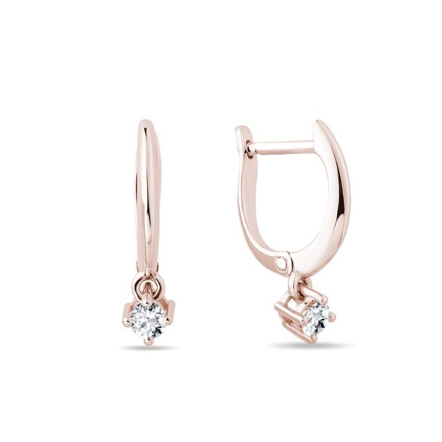 EARRINGS IN ROSE GOLD WITH DIAMONDS - DIAMOND EARRINGS - EARRINGS