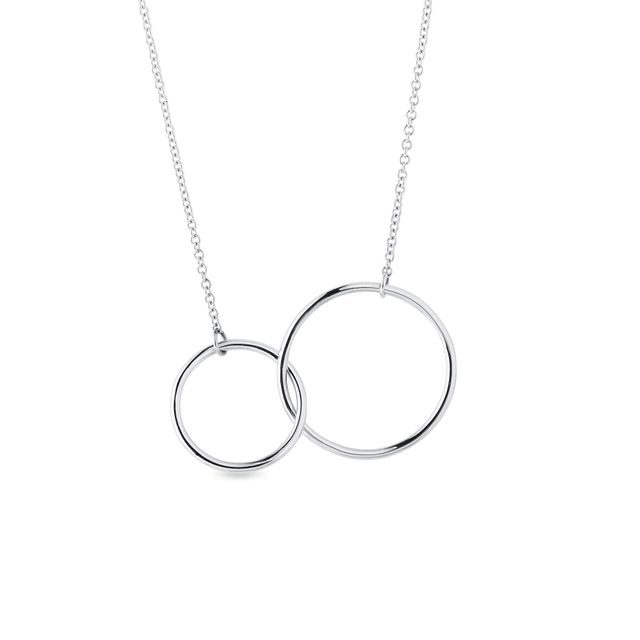 INTERLOCKING CIRCLE PENDANT NECKLACE IN WHITE GOLD - WHITE GOLD NECKLACES - NECKLACES