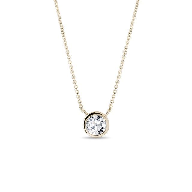 ZLATÝ NÁHRDELNÍK BEZEL S DIAMANTEM - NÁHRDELNÍKY S DIAMANTY - NÁHRDELNÍKY