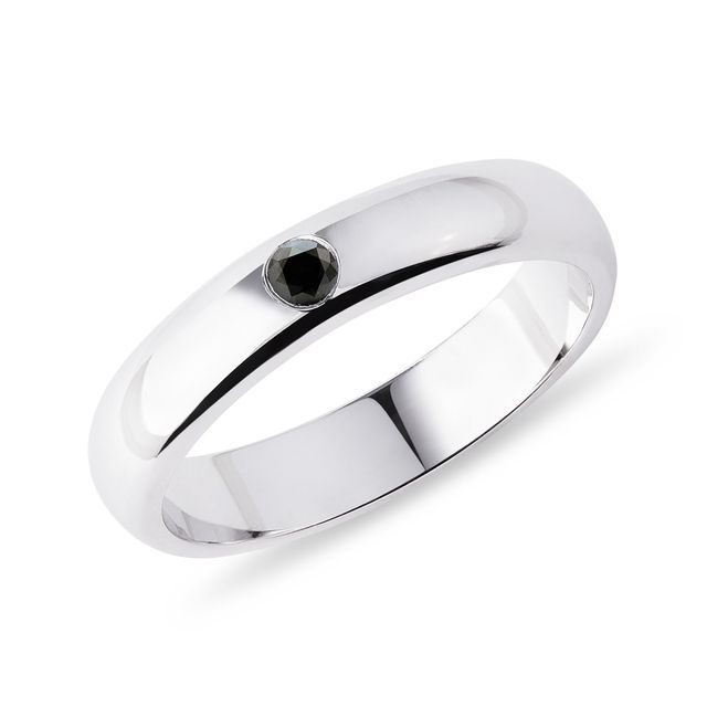 Men's black diamond ring KLENOTA