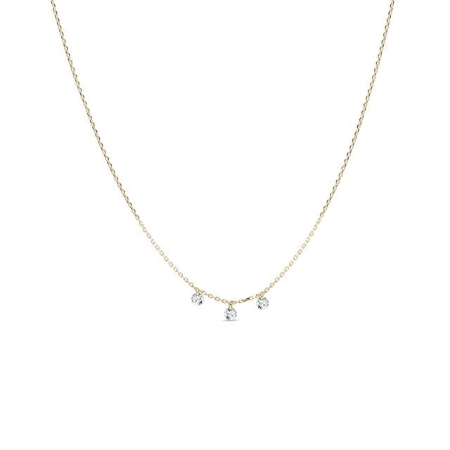 HALSKETTE MIT DREI LABORDIAMANTEN IN GELBGOLD - KETTEN MIT DIAMANTEN - KETTEN