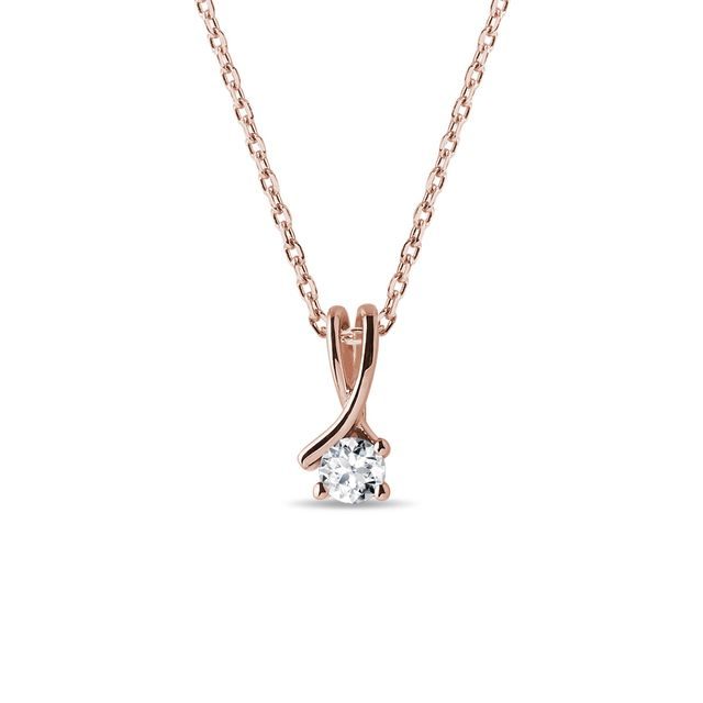 DOUBLE RIBBON DIAMOND NECKLACE IN ROSE GOLD - DIAMOND NECKLACES - NECKLACES