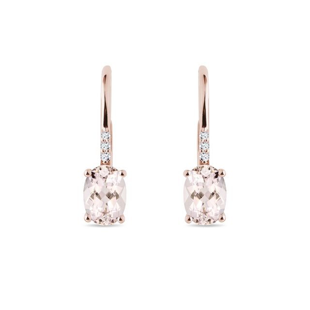 OHRRINGE MIT MORGANIT UND DIAMANTEN AUS ROSÉGOLD - OHRRINGE MIT MORGANIT - OHRRINGE