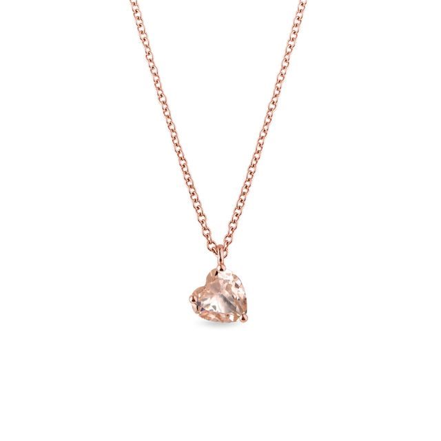 Heart-shaped morganite pendant in rose gold