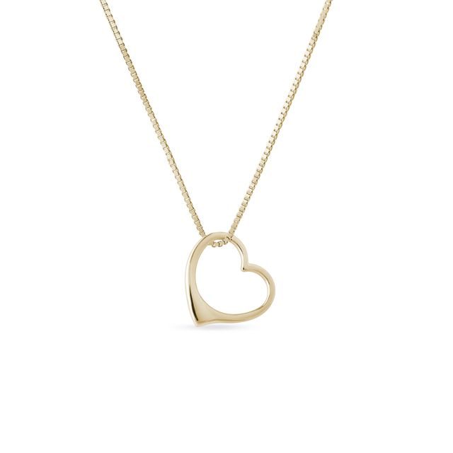 HEART SHAPE GOLD PENDANT - YELLOW GOLD NECKLACES - NECKLACES