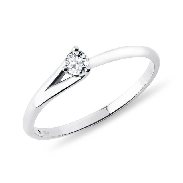 EXTRAORDINARY RING IN WHITE GOLD WITH A BRILLIANT - SOLITAIRE ENGAGEMENT RINGS - ENGAGEMENT RINGS