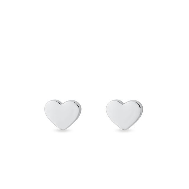 Boucles d'oreilles en forme de cœur en or blanc