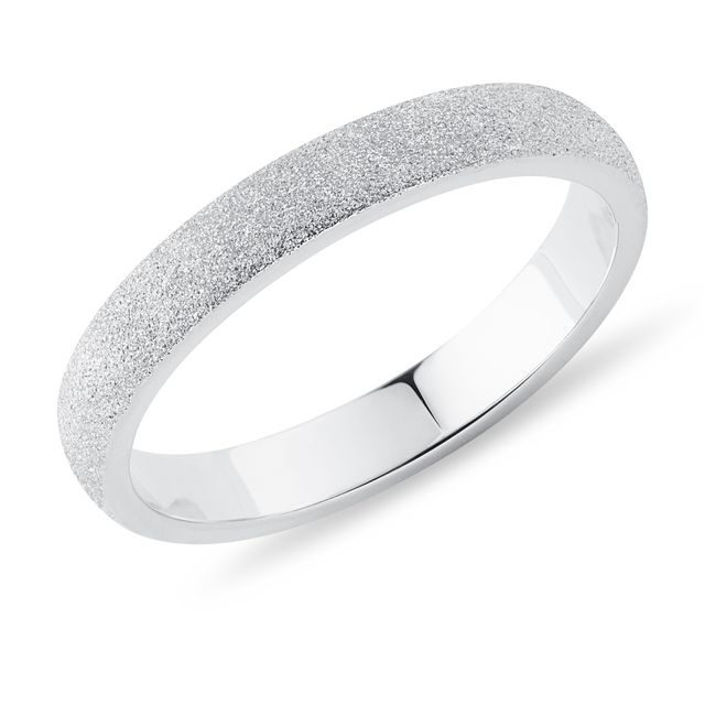 MEN'S MATTE FINISH WEDDING RING IN WHITE GOLD - RINGS FOR HIM - WEDDING RINGS