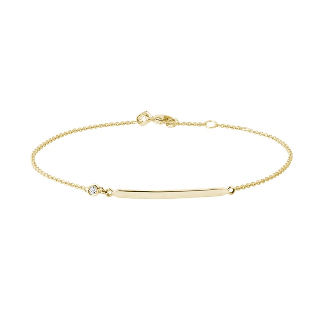 MINIMALISTISCHES GOLDARMBAND MIT DIAMANT - ARMBÄNDER MIT DIAMANTEN{% if zbozi.kategorie.adresa_nazvy[0] != zbozi.kategorie.nazev %} - ARMBÄNDER{% endif %}