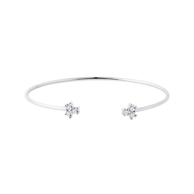 Three diamond bracelet in white gold | KLENOTA