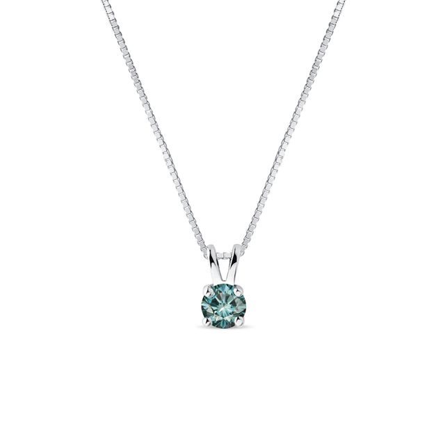 BLUE DIAMOND NECKLACE IN WHITE GOLD - DIAMOND NECKLACES - NECKLACES