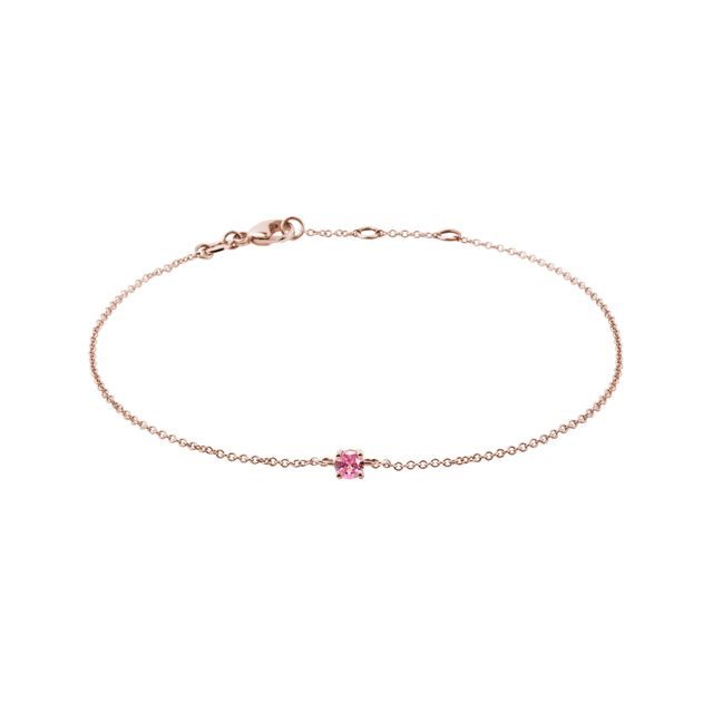 PINK SAPPHIRE BRACELET IN ROSE GOLD - GEMSTONE BRACELETS - BRACELETS