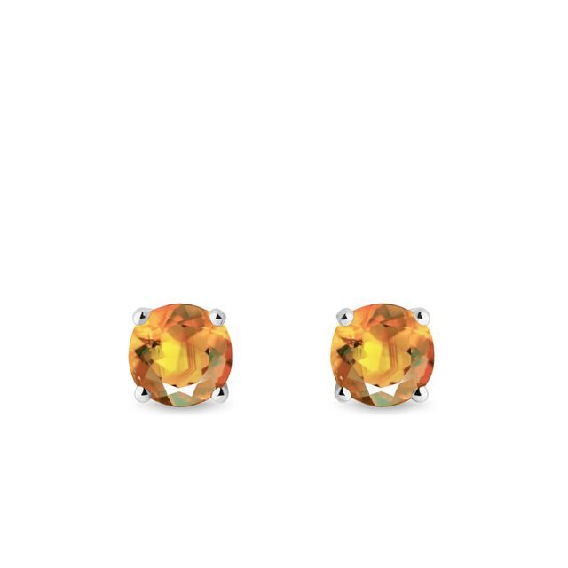 MADEIRA CITRINE EARRINGS IN YELLOW GOLD - CITRINE EARRINGS - EARRINGS