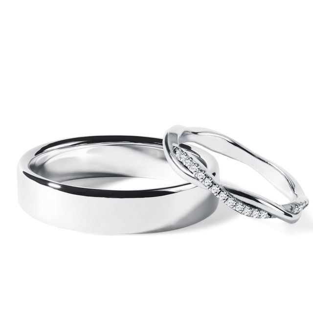 CLASSIC WEDDING SET IN WHITE GOLD - WHITE GOLD WEDDING SETS - WEDDING RINGS