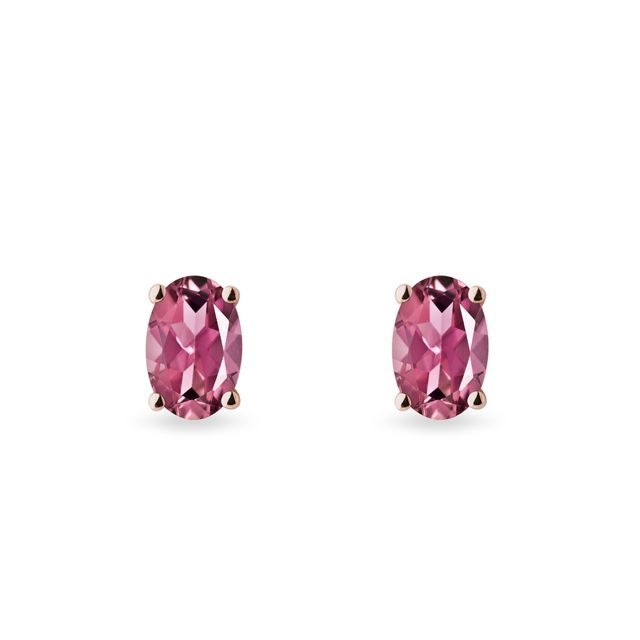 Oval tourmaline earrings in rose gold