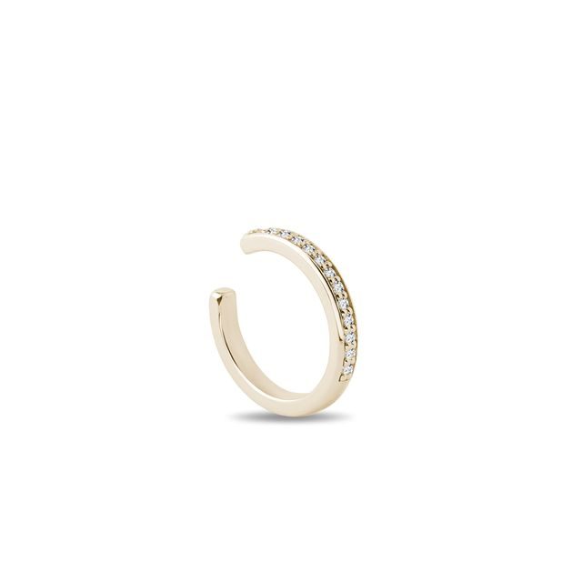 SINGLE NÁUŠNICE EAR CUFF S DIAMANTY VE ŽLUTÉM ZLATĚ - NÁUŠNICE EAR CUFF - NÁUŠNICE